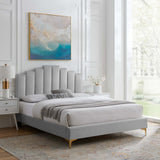 Modway Furniture Elise Twin Performance Velvet Platform Bed MOD-6879-LGR