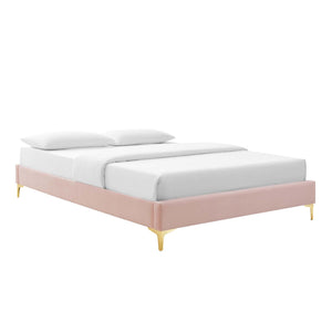 Elise Full Performance Velvet Platform Bed Pink MOD-6880-PNK