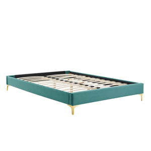 Elise Full Performance Velvet Platform Bed Teal MOD-6880-TEA