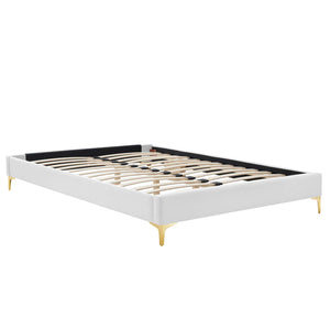Elise Full Performance Velvet Platform Bed White MOD-6880-WHI