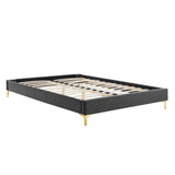 Modway Furniture Colette Full Performance Velvet Platform Bed 0423 Charcoal MOD-6888-CHA