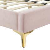 Modway Furniture Reagan Full Performance Velvet Platform Bed 0423 Pink MOD-6891-PNK