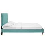 Modway Furniture Reagan Full Performance Velvet Platform Bed 0423 Mint MOD-6892-MIN
