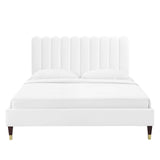 Modway Furniture Reagan Full Performance Velvet Platform Bed 0423 White MOD-6892-WHI