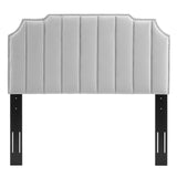 Modway Furniture Colette King Performance Velvet Platform Bed 0423 Light Gray MOD-6894-LGR