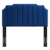 Modway Furniture Colette King Performance Velvet Platform Bed 0423 Navy MOD-6894-NAV