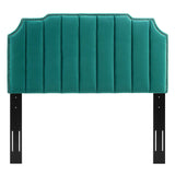 Modway Furniture Colette King Performance Velvet Platform Bed 0423 Teal MOD-6894-TEA