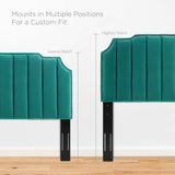 Modway Furniture Colette King Performance Velvet Platform Bed 0423 Teal MOD-6894-TEA