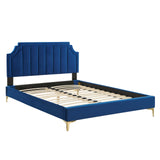 Modway Furniture Sienna Performance Velvet Twin Platform Bed MOD-6906-NAV