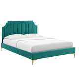 Modway Furniture Sienna Performance Velvet Twin Platform Bed MOD-6906-TEA