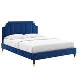 Modway Furniture Sienna Performance Velvet Twin Platform Bed MOD-6907-NAV