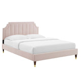 Modway Furniture Sienna Performance Velvet Twin Platform Bed MOD-6907-PNK
