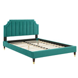 Modway Furniture Sienna Performance Velvet Twin Platform Bed MOD-6907-TEA