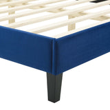 Modway Furniture Sienna Performance Velvet Twin Platform Bed MOD-6908-NAV