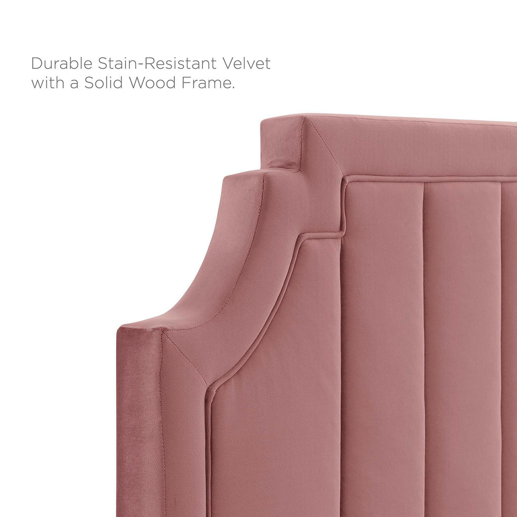 Sienna Performance Velvet Full Platform Bed Dusty Rose MOD-6912-DUS