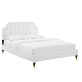 Sienna Performance Velvet Full Platform Bed White MOD-6913-WHI