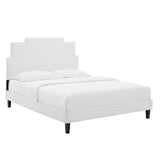 Modway Furniture Lindsey Performance Velvet Full Platform Bed MOD-6921-WHI