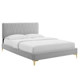 Phillipa Performance Velvet Full Platform Bed Light Gray MOD-6922-LGR