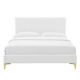 Phillipa Performance Velvet Full Platform Bed White MOD-6922-WHI