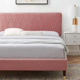 Phillipa Performance Velvet Full Platform Bed Dusty Rose MOD-6923-DUS