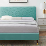 Phillipa Performance Velvet Full Platform Bed Mint MOD-6923-MIN