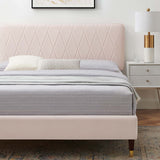 Phillipa Performance Velvet Full Platform Bed Pink MOD-6923-PNK