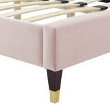 Phillipa Performance Velvet Full Platform Bed Pink MOD-6923-PNK