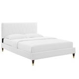 Phillipa Performance Velvet Full Platform Bed White MOD-6923-WHI