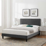 Phillipa Performance Velvet Full Platform Bed Charcoal MOD-6924-CHA