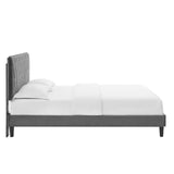 Phillipa Performance Velvet Full Platform Bed Charcoal MOD-6924-CHA