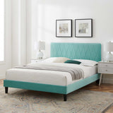 Phillipa Performance Velvet Full Platform Bed Mint MOD-6924-MIN