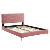 Modway Furniture Phillipa Performance Velvet King Platform Bed MOD-6928-DUS