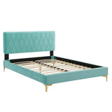 Modway Furniture Phillipa Performance Velvet King Platform Bed MOD-6928-MIN