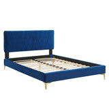 Modway Furniture Phillipa Performance Velvet King Platform Bed MOD-6928-NAV