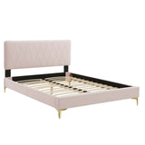 Modway Furniture Phillipa Performance Velvet King Platform Bed MOD-6928-PNK