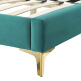 Modway Furniture Phillipa Performance Velvet King Platform Bed MOD-6928-TEA