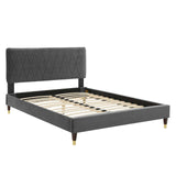 Modway Furniture Phillipa Performance Velvet King Platform Bed MOD-6929-CHA