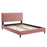 Modway Furniture Phillipa Performance Velvet King Platform Bed MOD-6929-DUS