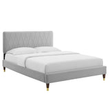 Modway Furniture Phillipa Performance Velvet King Platform Bed MOD-6929-LGR