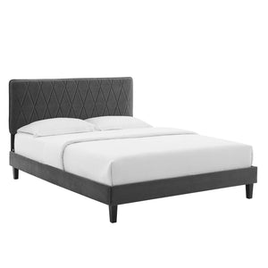 Modway Furniture Phillipa Performance Velvet King Platform Bed MOD-6930-CHA