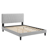 Modway Furniture Phillipa Performance Velvet King Platform Bed MOD-6930-LGR