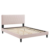 Modway Furniture Phillipa Performance Velvet King Platform Bed MOD-6930-PNK