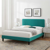 Modway Furniture Phillipa Performance Velvet King Platform Bed MOD-6930-TEA