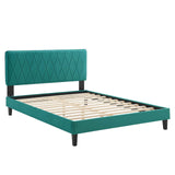 Modway Furniture Phillipa Performance Velvet King Platform Bed MOD-6930-TEA