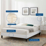 Modway Furniture Phillipa Performance Velvet King Platform Bed MOD-6930-WHI