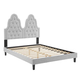 Modway Furniture Alexandria Tufted Performance Velvet Twin Platform Bed MOD-6933-LGR