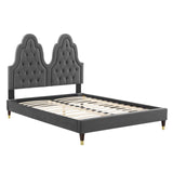 Modway Furniture Alexandria Tufted Performance Velvet Full Platform Bed MOD-6935-CHA