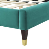 Modway Furniture Alexandria Tufted Performance Velvet Full Platform Bed MOD-6935-TEA