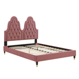 Modway Furniture Alexandria Tufted Performance Velvet King Platform Bed MOD-6938-DUS