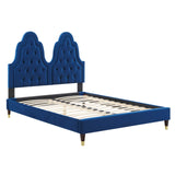 Modway Furniture Alexandria Tufted Performance Velvet King Platform Bed MOD-6938-NAV